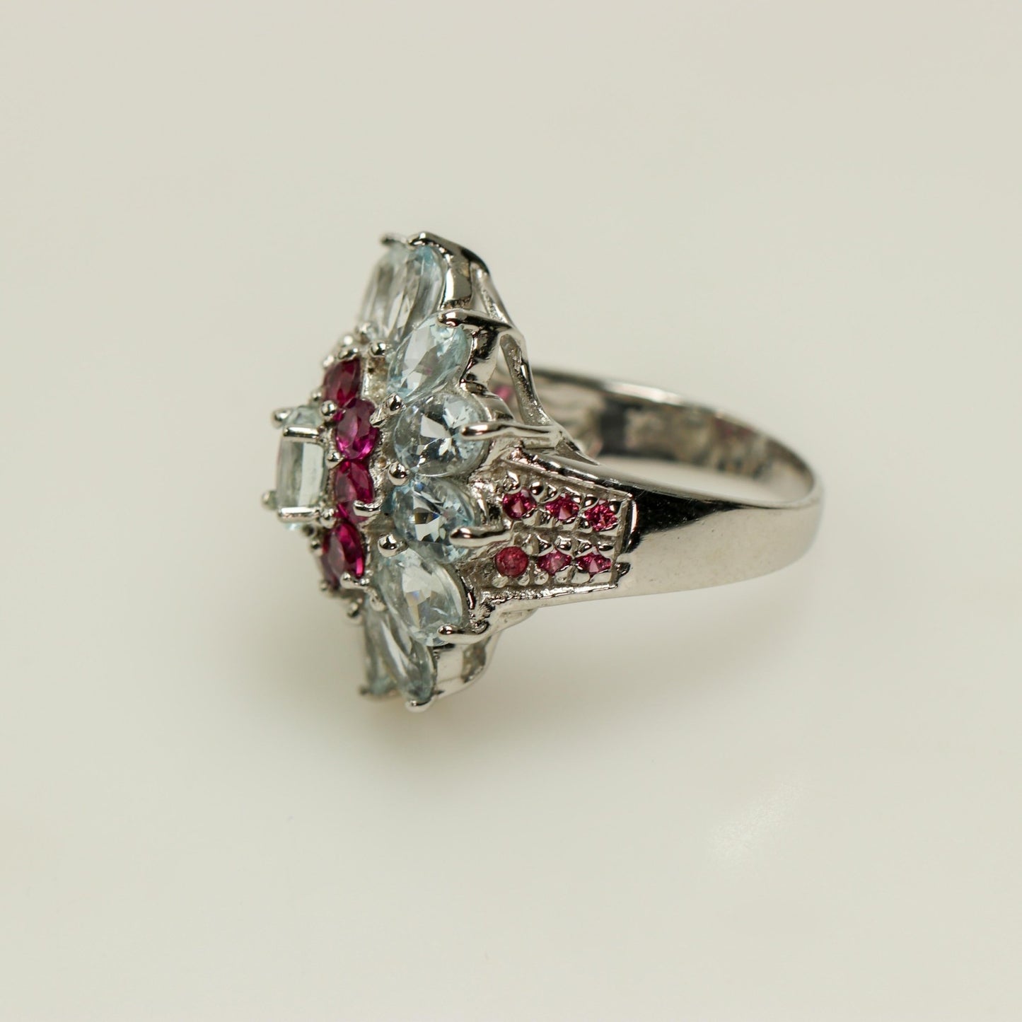 Anillo de Aguamarina y Rodolita - Anillos