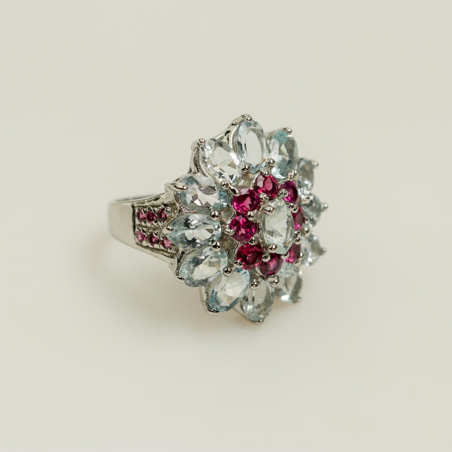 Anillo de Aguamarina y Rodolita - Anillos