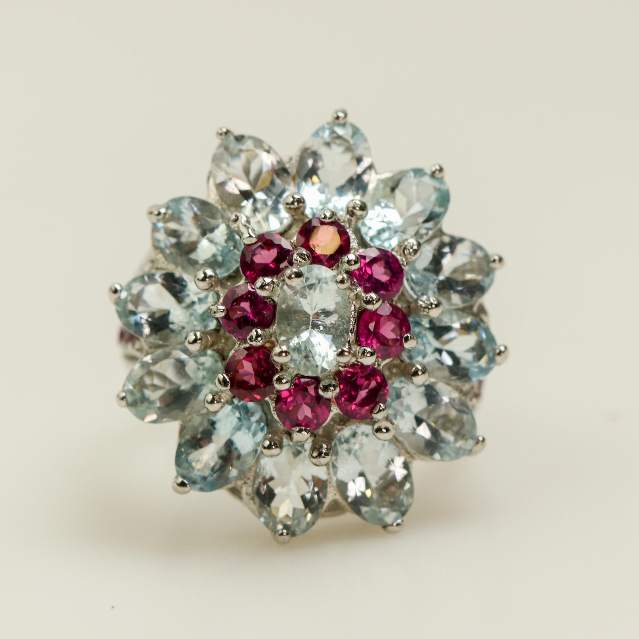 Anillo de Aguamarina y Rodolita - Anillos