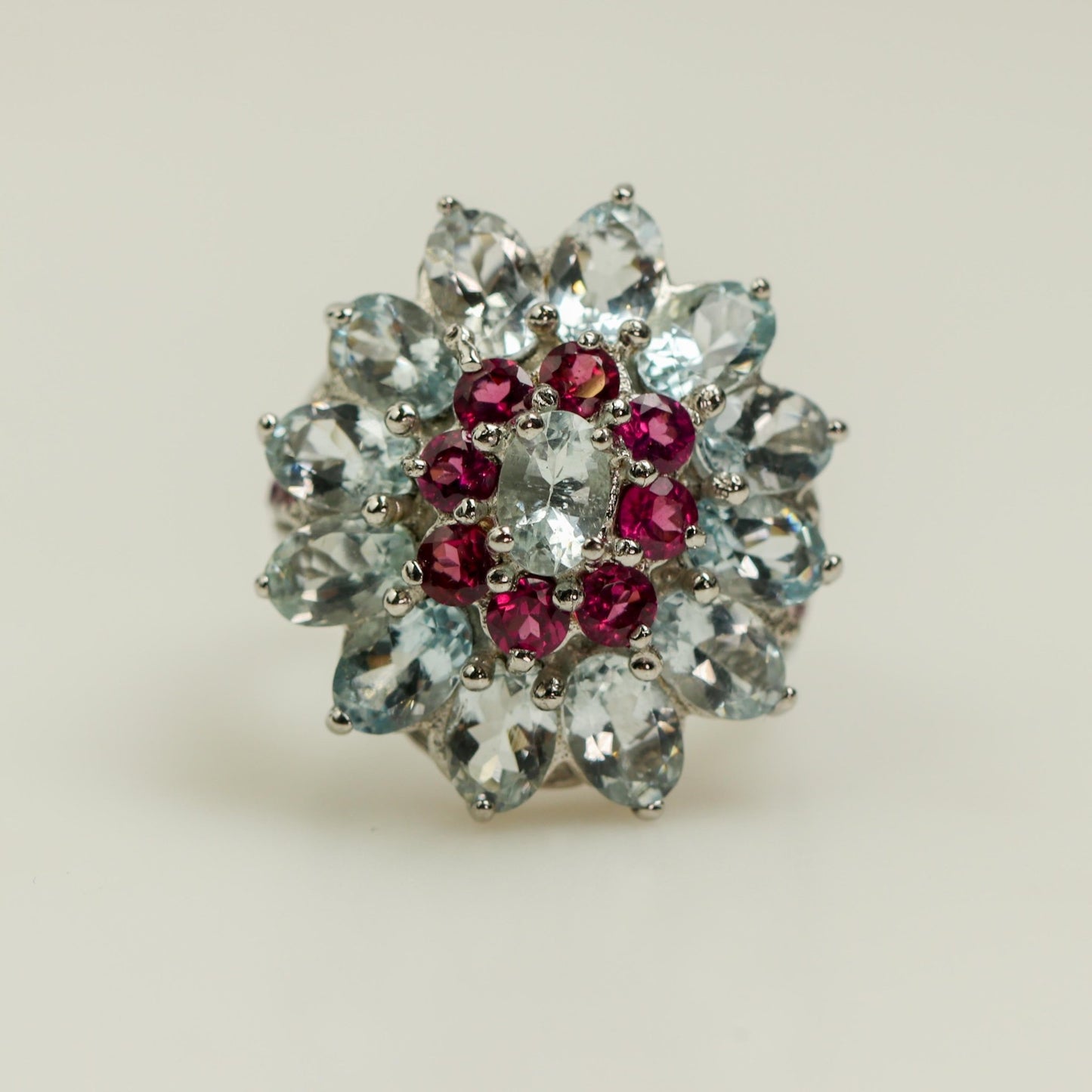 Anillo de Aguamarina y Rodolita - Anillos