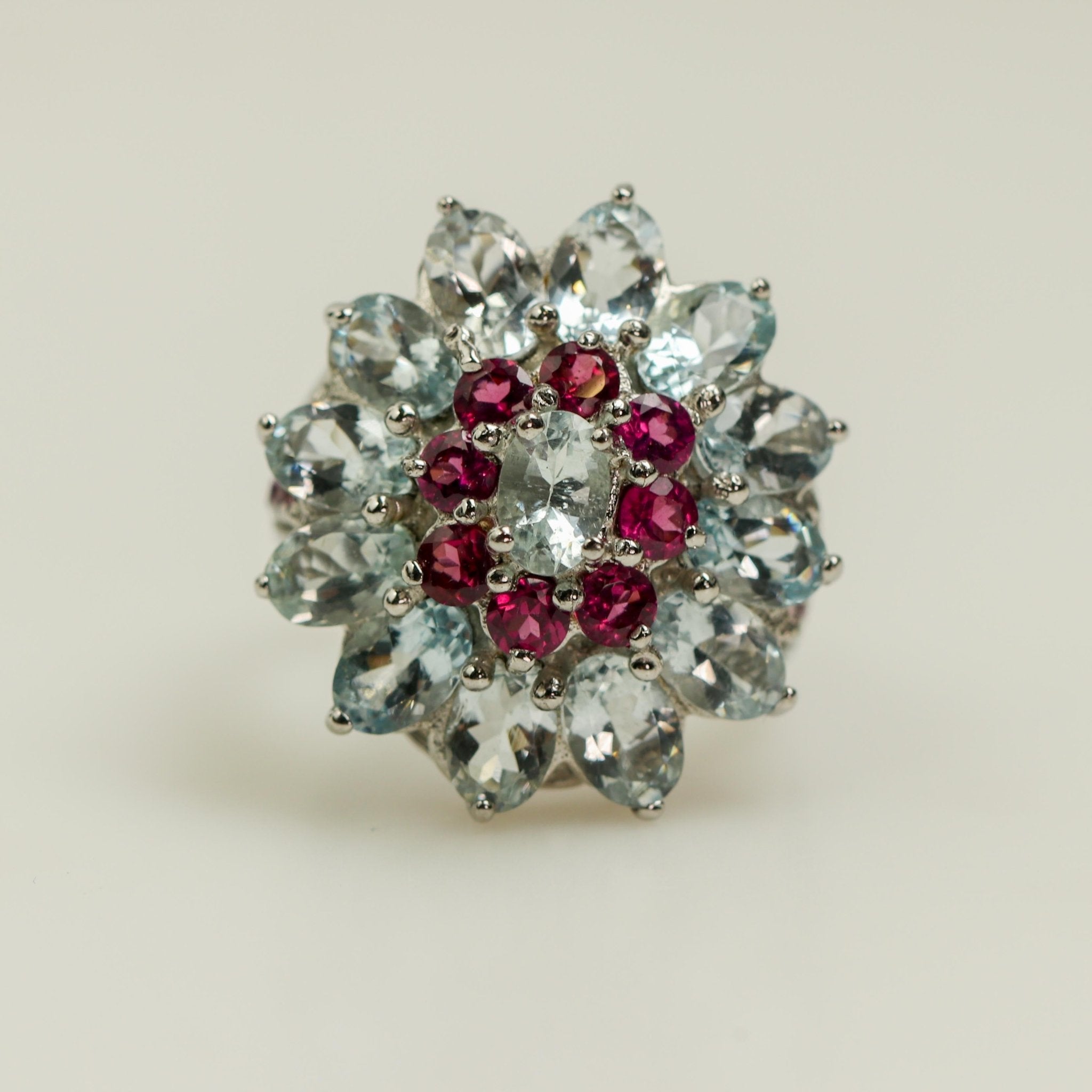 Anillo de Aguamarina y Rodolita - Anillos
