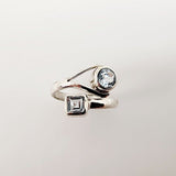 Anillo de Aguamarina y topacio azul - Anillos