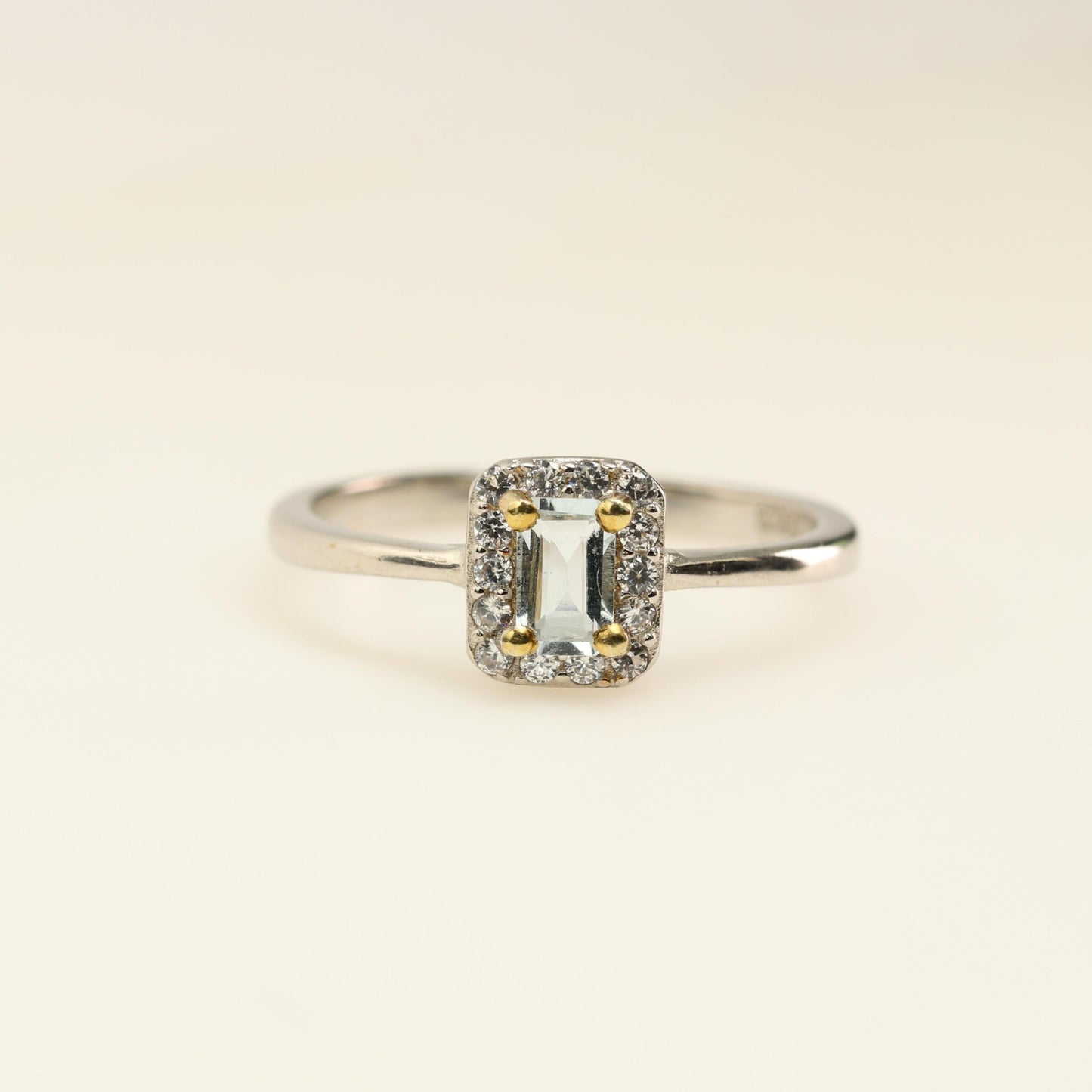 Anillo de Aguamarina y zircon natural - Anillos