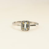 Anillo de Aguamarina y zircon natural - Anillos
