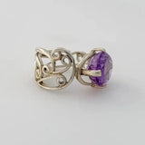 Anillo de Amatista Africana Natural en Plata 950 - Anillos