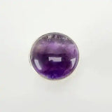 Anillo Regulable de Amatista en Plata 950 con gran cabujón circular violeta- Anillos