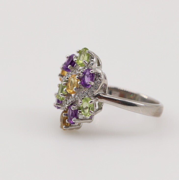 Anillo de Amatista, Citrino, Peridoto y cubic zirconia - Anillos