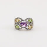 Anillo de Amatista, Citrino, Peridoto y cubic zirconia - Anillos