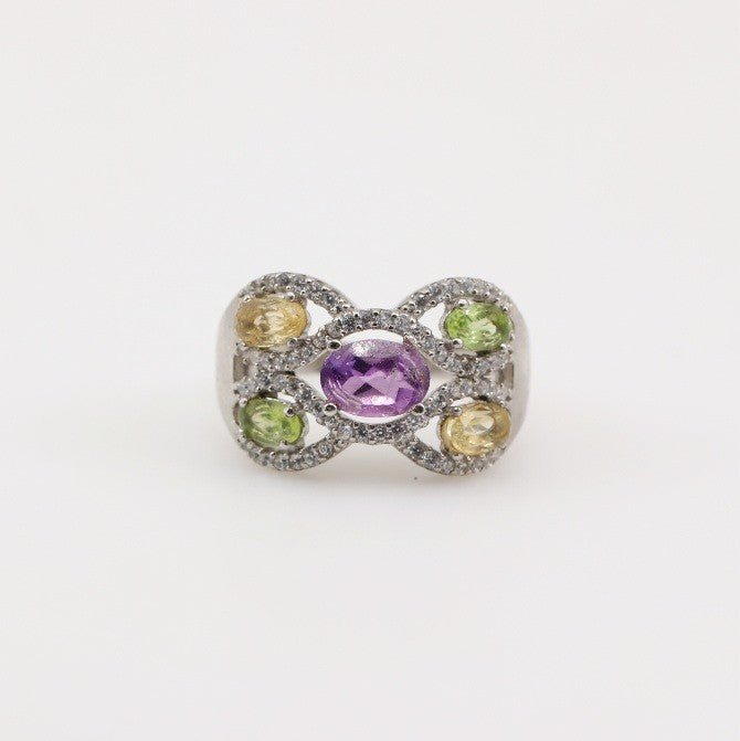 Anillo de Amatista, Citrino, Peridoto y cubic zirconia - Anillos