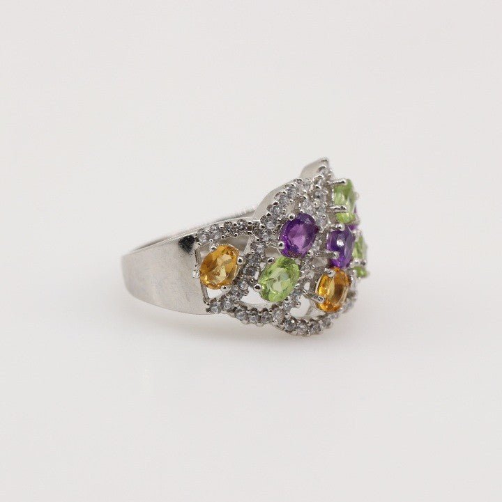 Anillo de Amatista, Citrino, Peridoto y cubic zirconia - Anillos