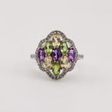 Anillo de Amatista, Citrino, Peridoto y cubic zirconia - Anillos