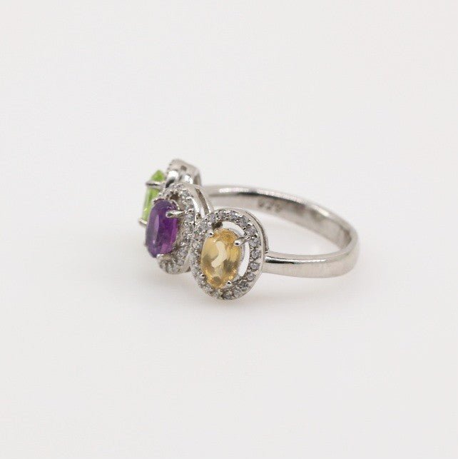 Anillo de Amatista, Citrino, Peridoto y cubic zirconia - Anillos