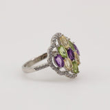 Anillo de Amatista, Citrino, Peridoto y cubic zirconia - Anillos