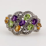 Anillo de Amatista, Citrino, Peridoto y cubic zirconia - Anillos