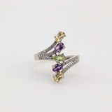 Anillo de Amatista, Citrino, Peridoto y cubic zirconia - Anillos