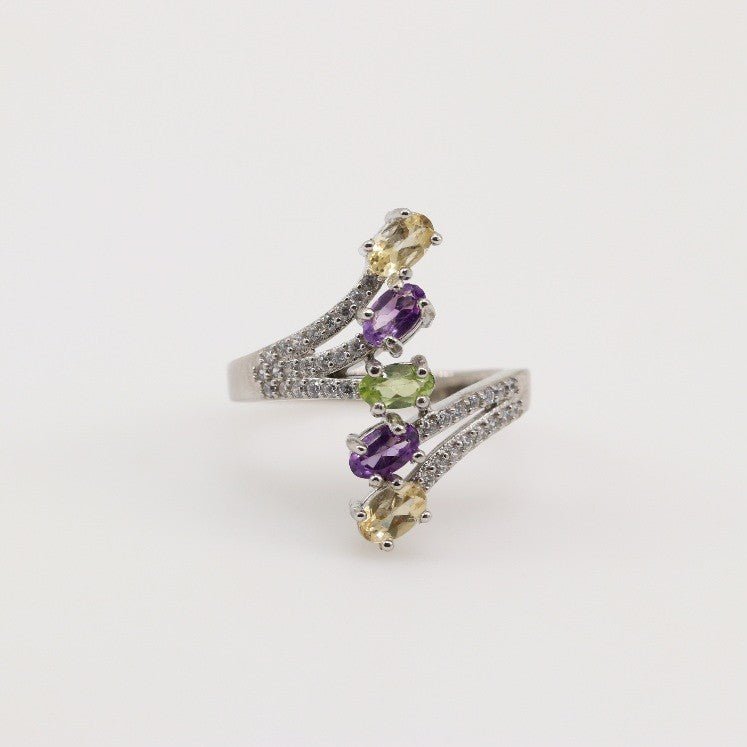 Anillo de Amatista, Citrino, Peridoto y cubic zirconia - Anillos