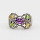 Anillo de Amatista, Citrino, Peridoto y cubic zirconia - Anillos