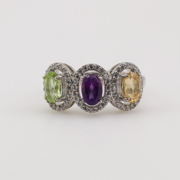Anillo de Amatista, Citrino, Peridoto y cubic zirconia - Anillos