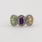 Anillo de Amatista, Citrino, Peridoto y cubic zirconia - Anillos