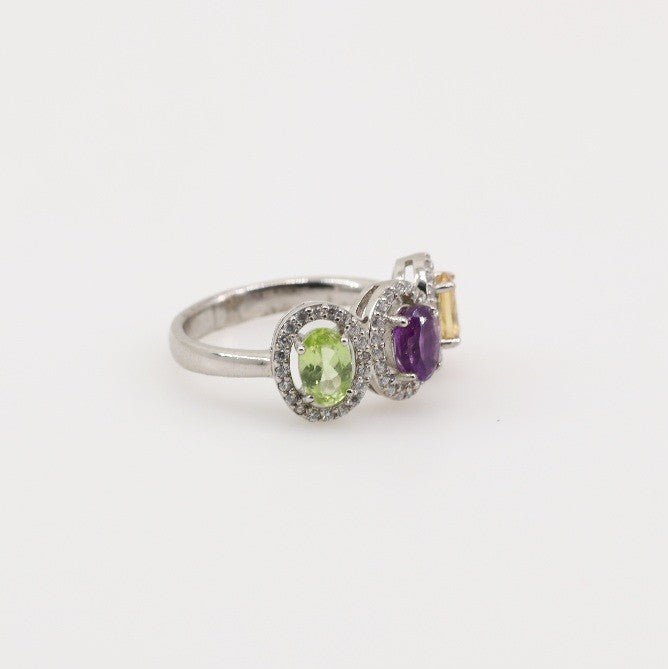 Anillo de Amatista, Citrino, Peridoto y cubic zirconia - Anillos