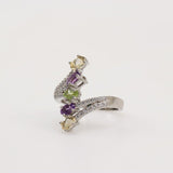 Anillo de Amatista, Citrino, Peridoto y cubic zirconia - Anillos