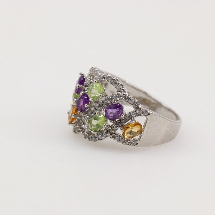 Anillo de Amatista, Citrino, Peridoto y cubic zirconia - Anillos