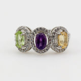 Anillo de Amatista, Citrino, Peridoto y cubic zirconia - Anillos