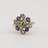 Anillo de Amatista, Citrino, Peridoto y cubic zirconia - Anillos