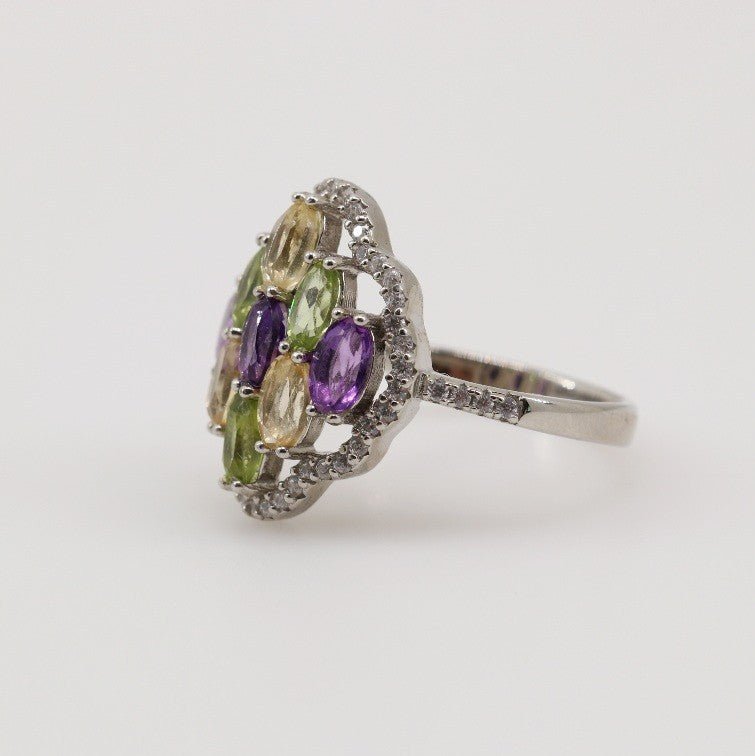 Anillo de Amatista, Citrino, Peridoto y cubic zirconia - Anillos