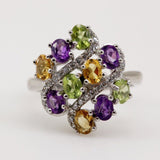 Anillo de Amatista, Citrino, Peridoto y cubic zirconia - Anillos