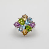 Anillo de Amatista, citrino, peridoto y Topacio Azul - Anillos