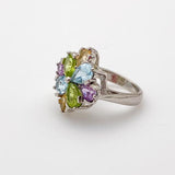 Anillo de Amatista, citrino, peridoto y Topacio Azul - Anillos