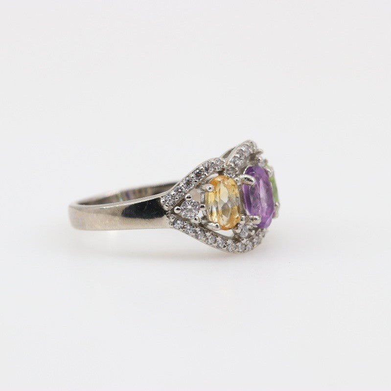 Anillo de Amatista, Citrino y Peridoto - Anillos