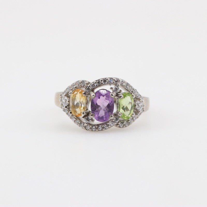 Anillo de Amatista, Citrino y Peridoto - Anillos