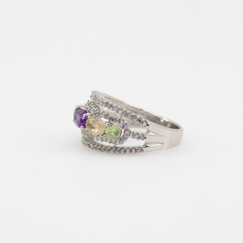Anillo de Amatista, Citrino y Peridoto - Anillos