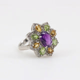 Anillo de Amatista, Citrino y Peridoto - Anillos