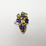 Anillo de Amatista, Citrino y Peridoto - Anillos