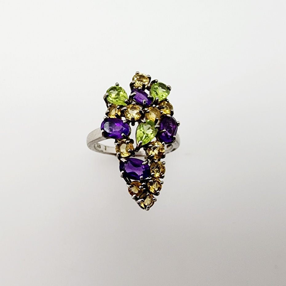 Anillo de Amatista, Citrino y Peridoto - Anillos
