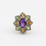 Anillo de Amatista, Citrino y Peridoto - Anillos