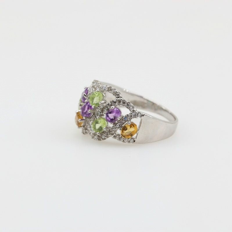 Anillo de Amatista, Citrino y Peridoto - Anillos