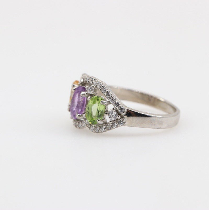 Anillo de Amatista, Citrino y Peridoto - Anillos