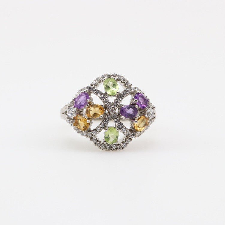 Anillo de Amatista, Citrino y Peridoto - Anillos