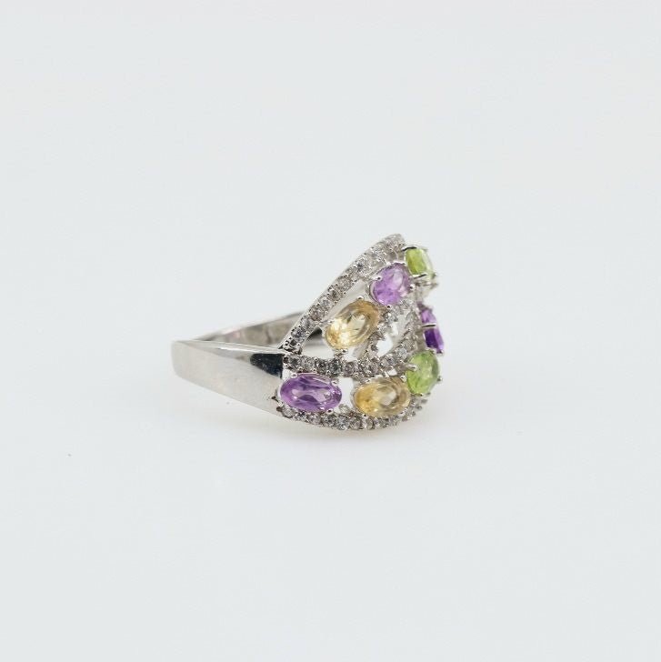 Anillo de Amatista, Citrino y Peridoto - Anillos