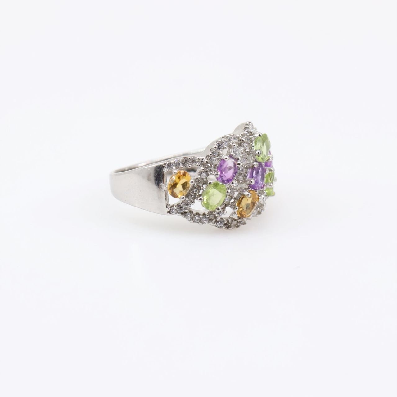 Anillo de Amatista, Citrino y Peridoto - Anillos