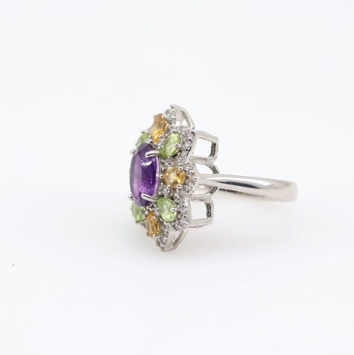 Anillo de Amatista, Citrino y Peridoto - Anillos