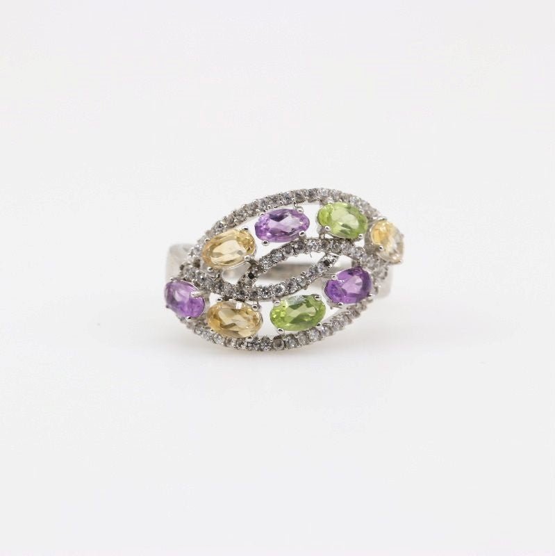Anillo de Amatista, Citrino y Peridoto - Anillos