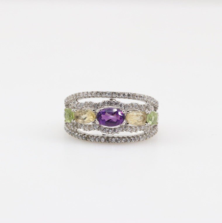 Anillo de Amatista, Citrino y Peridoto - Anillos