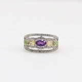Anillo de Amatista, Citrino y Peridoto - Anillos