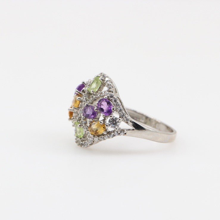 Anillo de Amatista, Citrino y Peridoto - Anillos