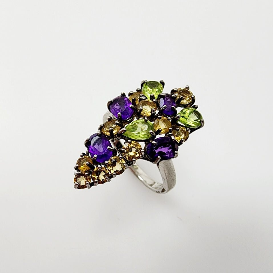 Anillo de Amatista, Citrino y Peridoto - Anillos